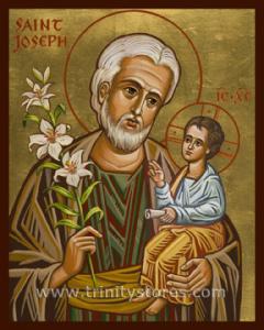 Mar 19 - St. Joseph and Child Jesus - icon by Joan Cole. Happy Feast Day St. Joseph